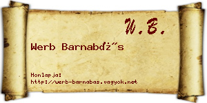 Werb Barnabás névjegykártya